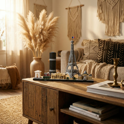 Horizonte de la ciudad de París (649 piezas) - sala de estar ambiente boho escena interior