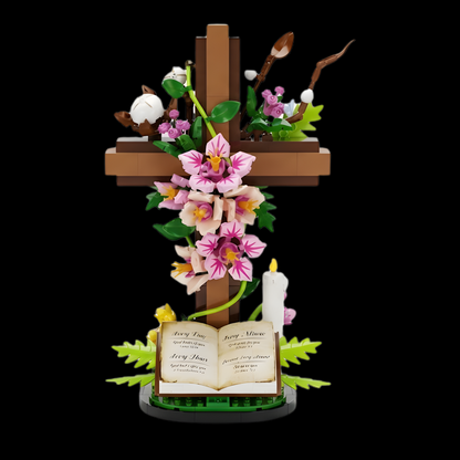 Jesus Cross with Flowers (568 Pcs)