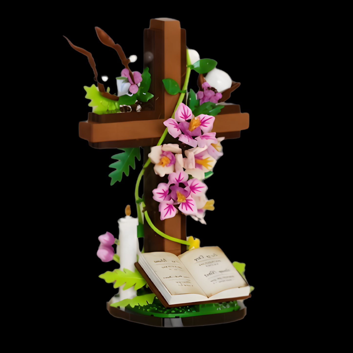 Jesus Cross with Flowers (568 Pcs)