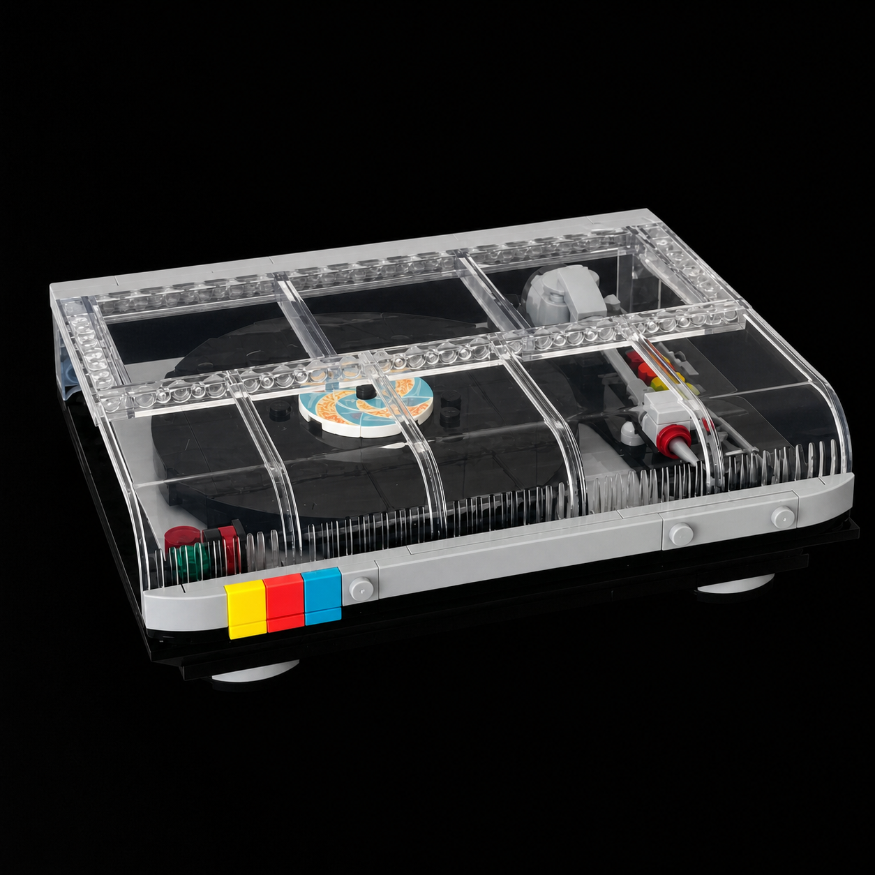 Retro-Plattenspieler (310 Teile) – Studioschwarze Hintergrundanzeige