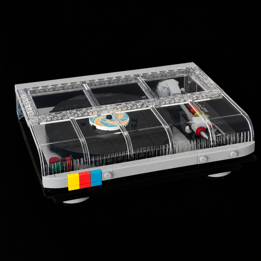 Retro Record Player (310 pcs) - studio black background display