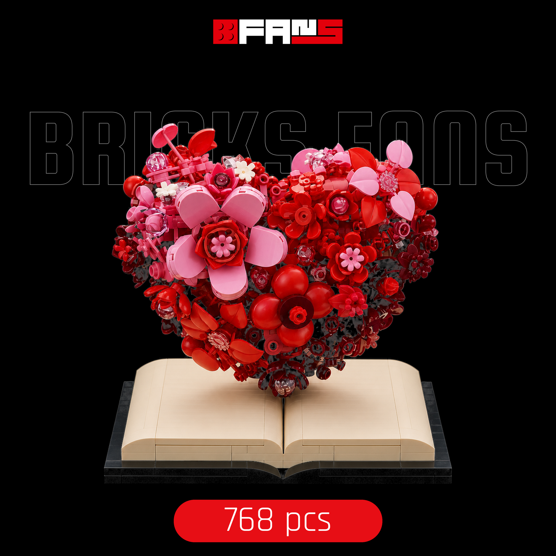 Romantic Flower Sculpture (768 Micro-Pcs) - Bricks Fans cover